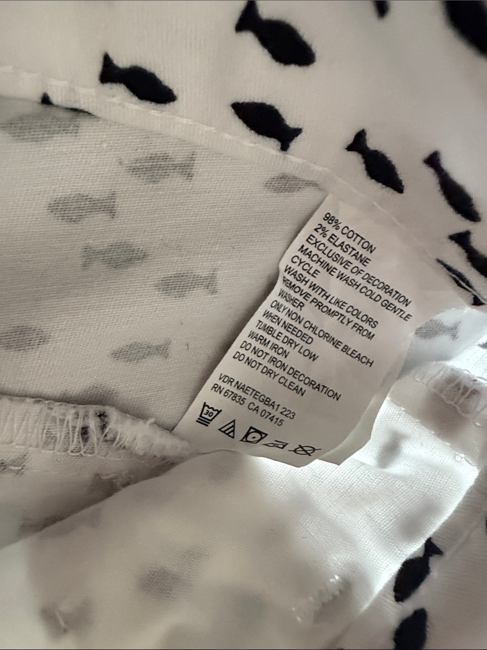 White and Navy Blue Fish Shorts - Picture 4 of 6